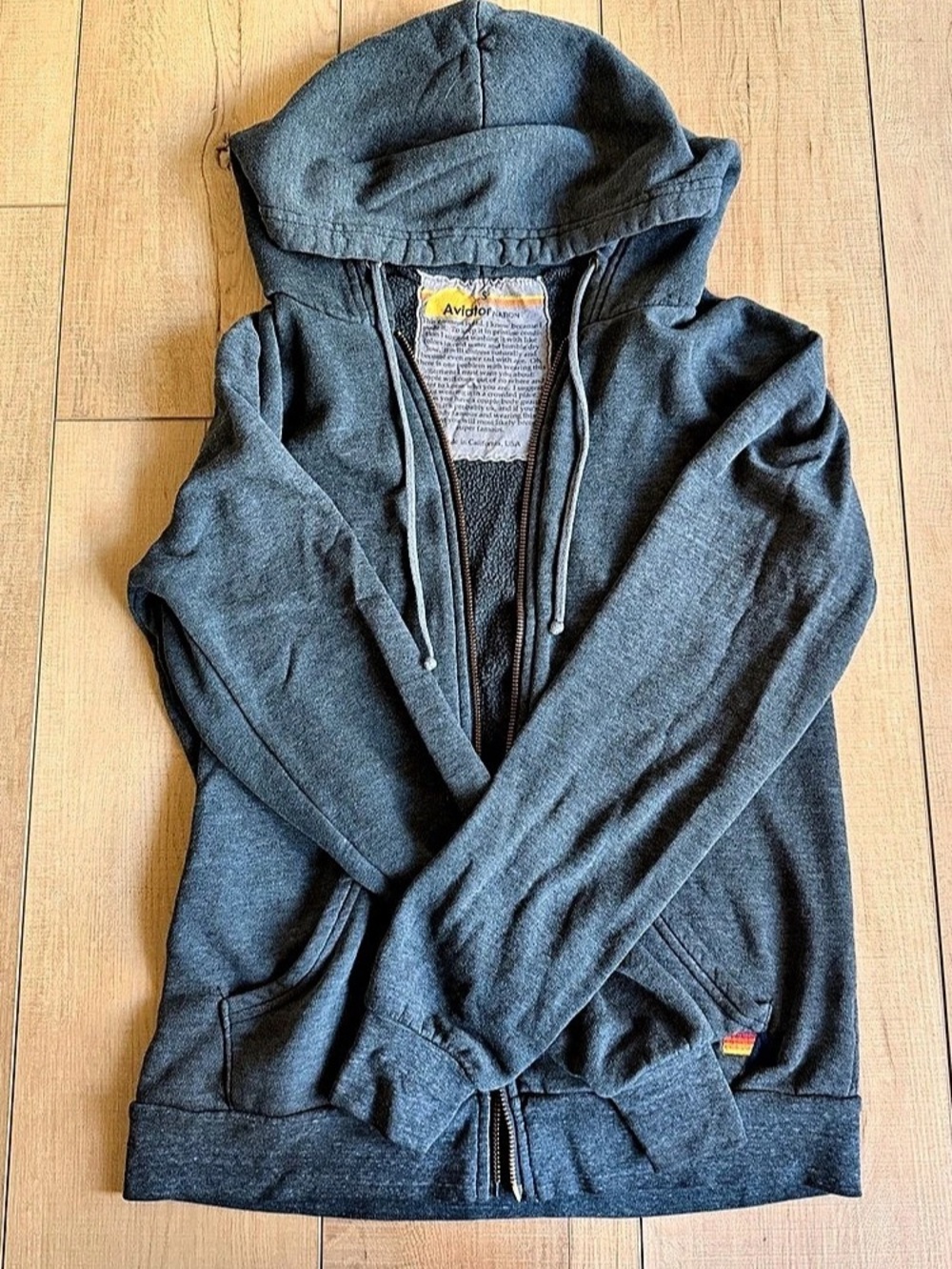 Aviator Nation Bolt Zip Hoodie Gray